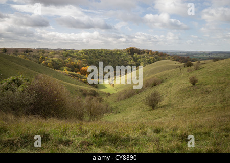 Moody cieli di Barton colline Foto Stock