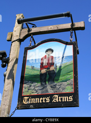 Tinners Arms Inn segno Zennor Cornwall Inghilterra REGNO UNITO Foto Stock