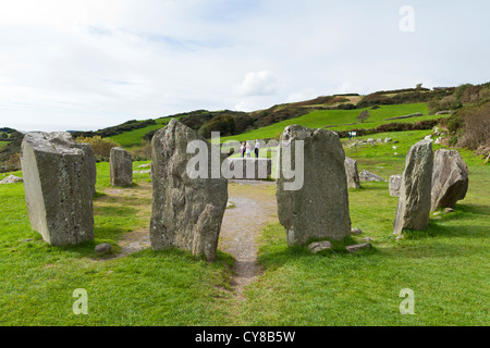 Drombeg stone circle nella contea di Cork, Irlanda Foto Stock