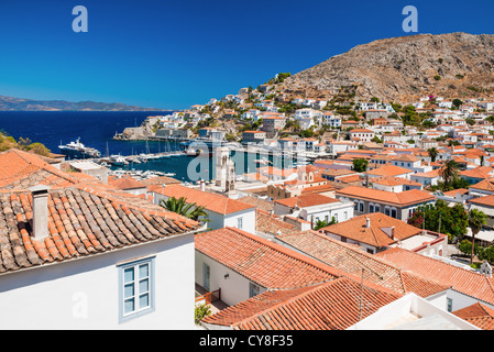 Panoramica dell'isola di Hydra, Grecia Foto Stock