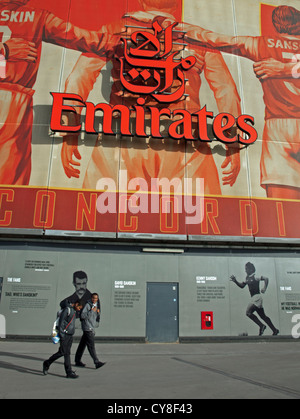 Dettaglio di Emirates Stadium, attuale sede dell'Arsenal Football Club, Holloway, Islington, North London, England, Regno Unito Foto Stock