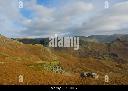 I colori autunnali nella valle Easedale, Parco Nazionale del Distretto dei Laghi, Cumbria, England Regno Unito Foto Stock