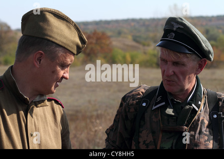 I membri di Zaporozhye storia club 'protezione della patria" Foto Stock