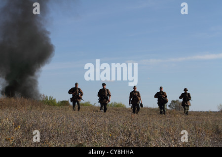 I membri di Zaporozhye storia club 'protezione della patria" Foto Stock