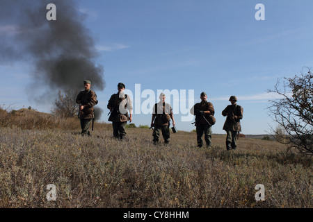 I membri di Zaporozhye storia club 'protezione della patria" Foto Stock