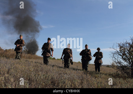 I membri di Zaporozhye storia club 'protezione della patria" Foto Stock