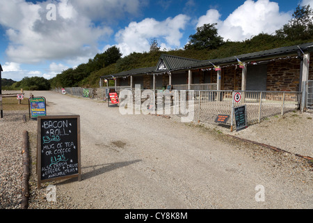 Valle Bissoe; inizio della pista ciclabile; cafe; Cornovaglia; Foto Stock