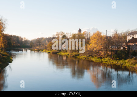 Il fiume di lava in Pravdinsk. La regione di Kaliningrad, Russia Foto Stock