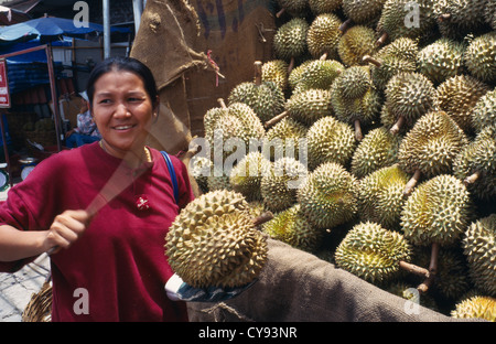 Durio zibethinus, Durian. Foto Stock