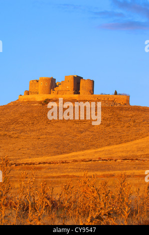 Consuegra, Caballeros de San Juan de Jerusaln Castello, provincia di Toledo, itinerario di Don Chisciotte, Castilla-La Mancha, in Spagna Foto Stock