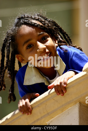 Sorridente ragazza di Asmara Eritrea Foto Stock