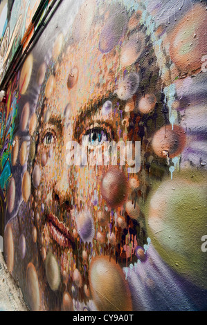 Street Art, una fiorente sottocultura alternativa a Berlino, Germania Foto Stock