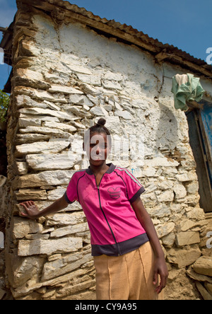 Ragazza di Arbaroba, Eritrea Foto Stock