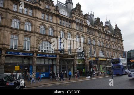 Leeds City Centre Vicar Lane market edifici shot in ottobre con la nuova Canon EOS M Foto Stock