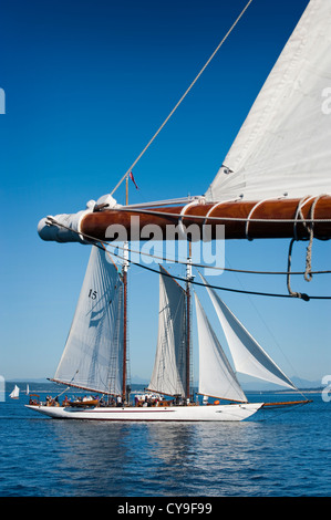 Il Adventuress è un 133-piede gaff-goletta truccate lanciato nel 1913 in East Boothbay, Maine. Ora lei vele Puget Sound, WA. Foto Stock