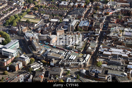 Vista aerea di Guildford town centre, Surrey Foto Stock