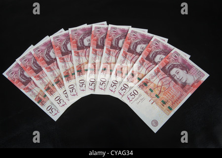 Sterlina inglese di banconote. Denaro £50 libbre contanti 129811 Money Foto Stock