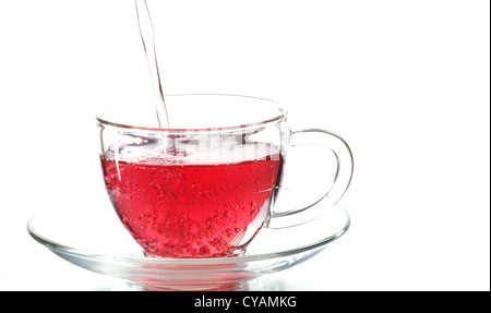 Il tè in tazza con foglie di menta Foto Stock