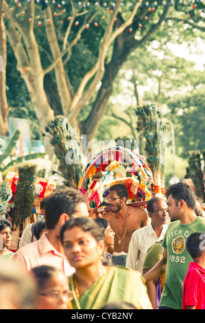 Festival di Thaipusam, celebrazioni degli indù in Penang, Malesia 2011. Foto Stock