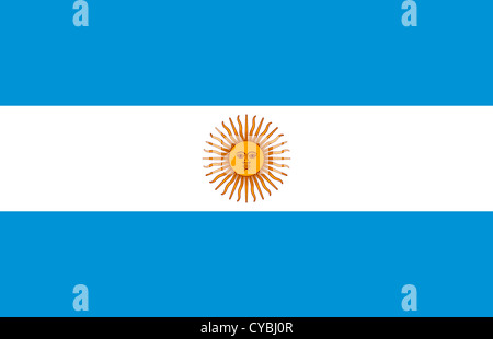 Bandiera nazionale della Repubblica Argentina. Foto Stock