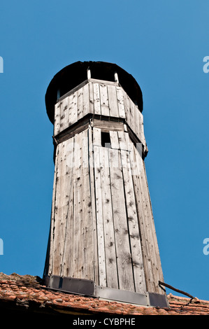 Vecchia Moschea Senkovici villaggio con minareto in legno, Novi Travnik, Bosnia Erzegovina Foto Stock