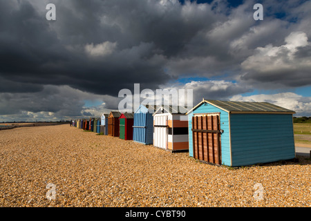 A sud di Hayling; Hampshire; Regno Unito; spiaggia capanne; Foto Stock