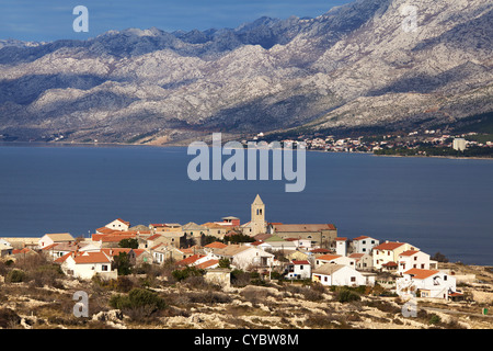 Piccola cittadina di Vinjerac in Croazia Foto Stock