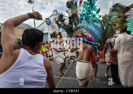 Il carro annuale Festival della Sri Kanaga Thurkai Amman Tempio. West Ealing, Londra Foto Stock