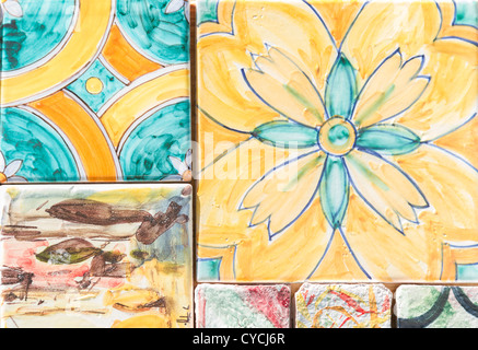 Primo piano di un tradizionale ceramica siciliana Foto Stock