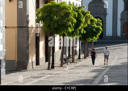 Vecchie strade nella città di Teror ran Canaria Isole Canarie Spagna Foto Stock