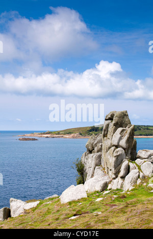 Peninnis; St Mary's; Isole Scilly; guardando verso la guarnigione; Foto Stock