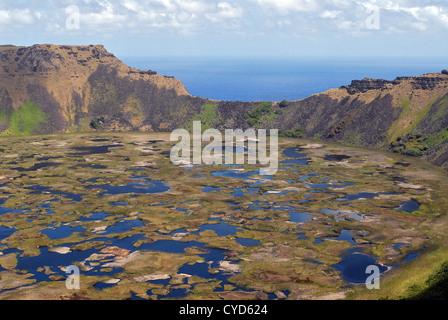 Rano Kau vulcano Isola di Pasqua cile america del sud Foto Stock