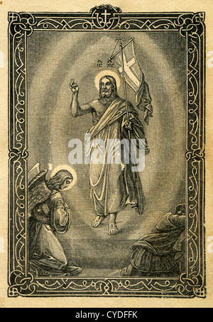 La risurrezione di Gesù Cristo - una illustrazione del russo del XIX secolo Salterio Foto Stock