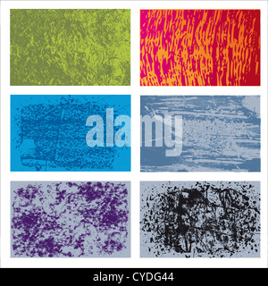 Set di sei sfondo Vector grunge texture. Foto Stock