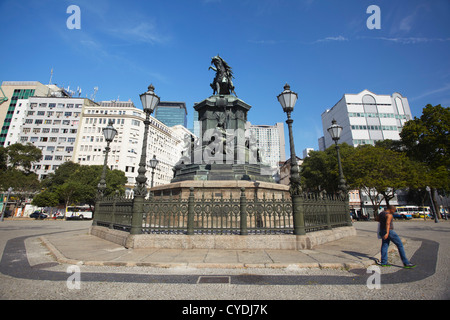 Statua in Praça Tiradentes, centro di Rio de Janeiro, Brasile Foto Stock