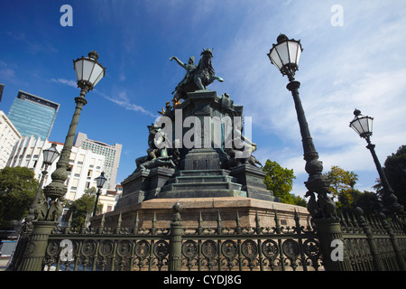 Statua in Praça Tiradentes, centro di Rio de Janeiro, Brasile Foto Stock