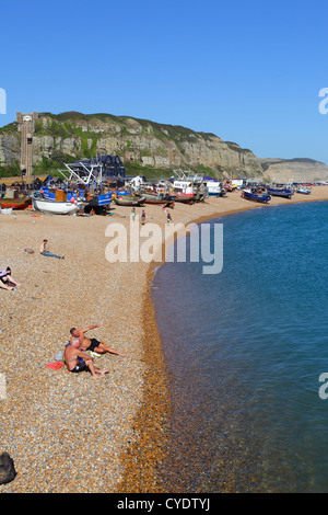 Spiaggia di Hastings East Sussex England Regno Unito GB Foto Stock