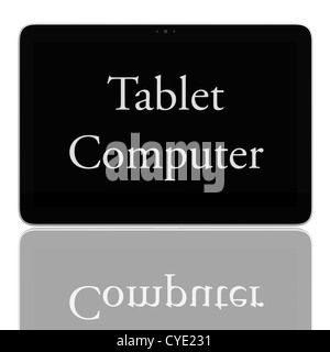 Prenota e teblet generico computer 3D modello isolato su bianco, biblioteca digitale concept Foto Stock