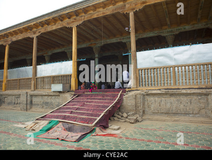 Ingresso moschea, Keriya, Xinjiang Uyghur Regione autonoma, Cina Foto Stock