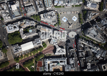 Vista aerea di Trafalgar Square e il centro di Londra Foto Stock