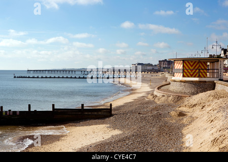 Lowestoft Beach nel Suffolk, Regno Unito Foto Stock