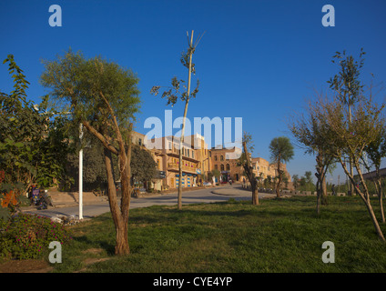 Edifici ristrutturati nel centro storico della città di Kashgar, Xinjiang Uyghur Regione autonoma, Cina Foto Stock