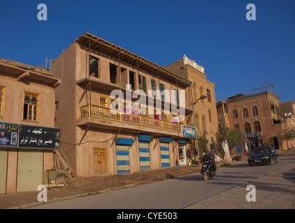 Edifici ristrutturati nel centro storico della città di Kashgar, Xinjiang Uyghur Regione autonoma, Cina Foto Stock