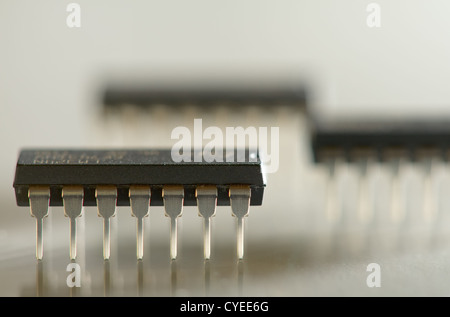 Close up foto macro di 14 pin microcircuits Foto Stock