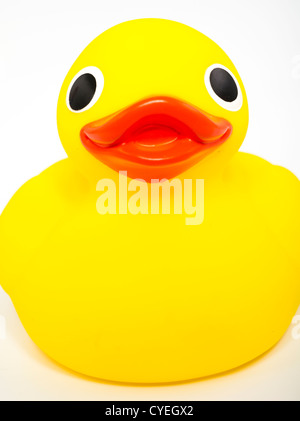 Gomma gialla Ducky giocattolo da bagno Foto Stock