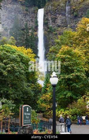 Cascate Multnomah, Columbia River Gorge, Multnomah County, Oregon, Stati Uniti d'America Foto Stock