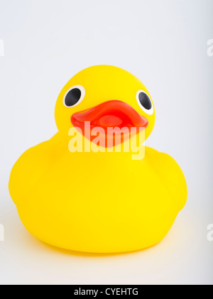 Gomma gialla Ducky giocattolo da bagno Foto Stock