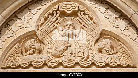 BUDAPEST - 22 settembre: rilievo di Gesù il Pantocratore dal in Ungheria il più completo chiesa romanica di Jak Foto Stock