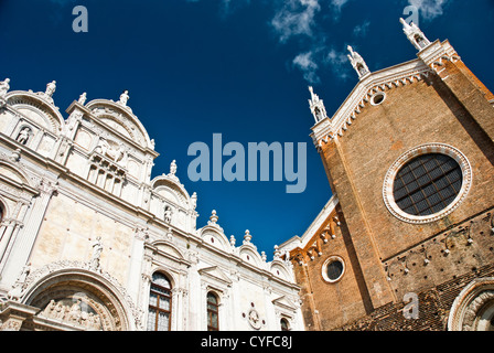 Basilica di San Giovanni e Paolo e Scuola Grande din San Marco a Venezia, Italia Foto Stock