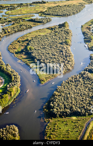 I Paesi Bassi, Werkendam, Biesbosch National Park. Antenna. Foto Stock